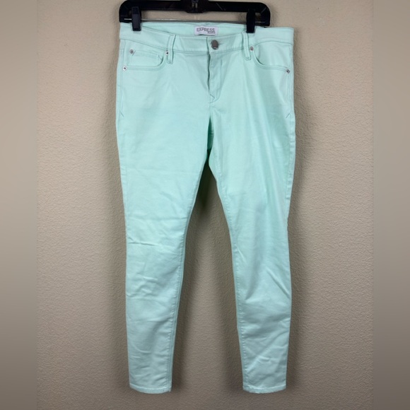NWT Express Mint Green Stella Low Rise Skinny Jeans - Picture 6 of 16